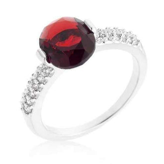 Red Oval Cubic Zirconia Engagement Ring (size: 09) R08350R-C10-09