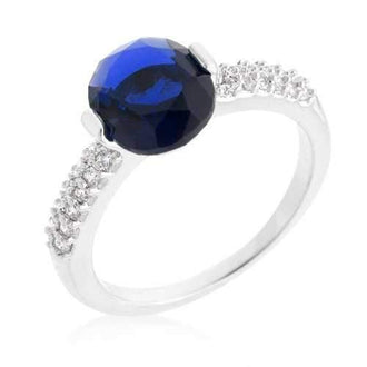 Blue Oval Cubic Zirconia Engagement Ring (size: 05) R08350R-C30-05