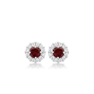 Bella Bridal Earrings In Garnet Red E50163R-C13