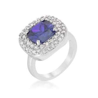Micropave Purple Bridal Cocktail Ring (size: 10) R08378R-C21-10