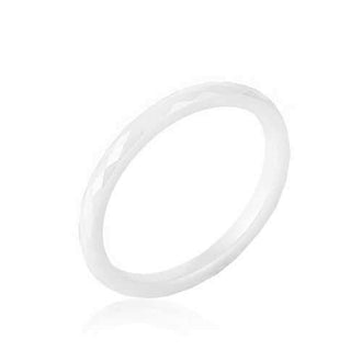 White Ceramic Band Ring (size: 05) R08432R-V01-05
