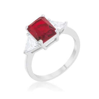 Classic Ruby Rhodium Engagement Ring (size: 08) R08451R-C10-08