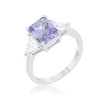 Classic Lavender Rhodium Engagement Ring (size: 06) R08451R-C22-06