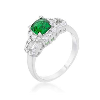 Liz 1.1ct Emerald Cz Rhodium Classic Ring (size: 08) R08453R-C40-08