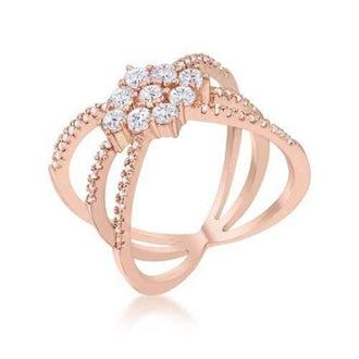 Mindy 0.8ct Cz Rose Gold Delicate Triple Wrap Ring (size: 06) R08463A-C01-06