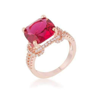 Charlene 6.2ct Ruby Cz Rose Gold Classic Statement Ring (size: 07) R08465A-C17-07