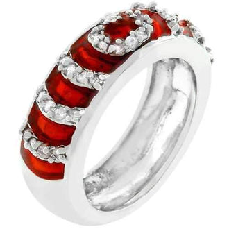 Garnet Enamel Ripple Ring (size: 10) R07871R-V03-10