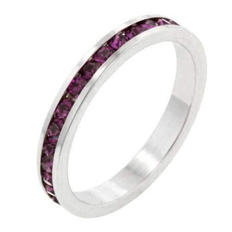 Stylish Stackables With Amethyst Crystal Ring (size: 08) R01147R-V20-08