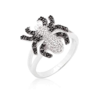 Cubic Zirconia Spider Fashion Ring (size: 05) R08285T-C03-05