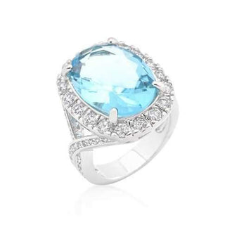 Oval Blue Topaz Cocktail Ring (size: 05) R08288R-C32-05