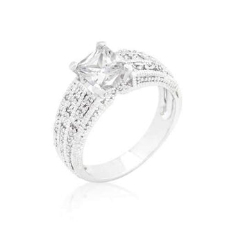 Cubic Zirconia Princess Cut Ring (size: 10) R08326R-C01-10