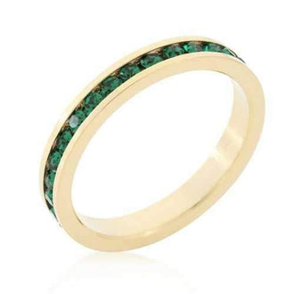 Stylish Stackables Eternity Green Crystal Ring (size: 09) R01147G-C40-09