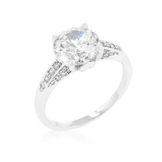 Contemporary Engagement Ring With Large Center Stone (size: 08) R08331R-C01-08