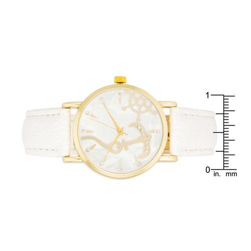 Nautical White Leather Watch