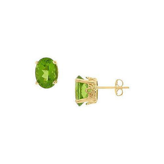 Peridot Earrings : 14K Yellow Gold - 2.00 CT TGW