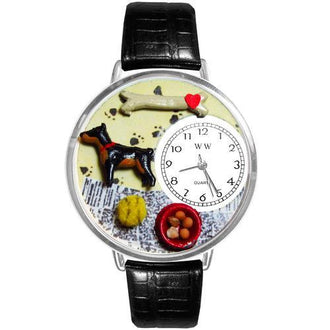 Doberman Pinscher Watch in Silver (Large)