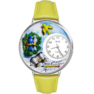 Bird Watching Watch in Silver (Large)