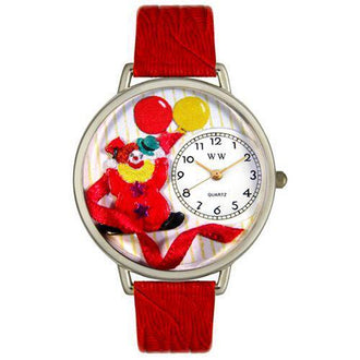 Happy Red Clown Watch in Silver (Large)