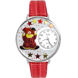 Red Star Clown Watch in Silver (Large)