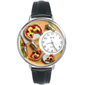 Pizza Lover Watch in Silver (Large)