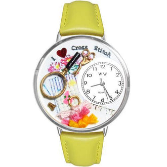 Cross Stitch Watch in Silver (Large)