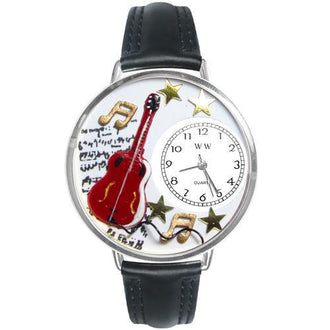 Electric Guitar Watch in Silver (Large)