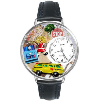 School Bus Driver Watch in Silver (Large)