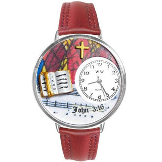 John 3:16 Watch in Silver (Large)