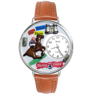 Horse Racing Watch in Silver (Large)