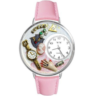 Jewelry Lover Pink Watch in Silver (Large)