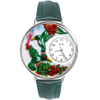Hummingbirds Watch in Silver (Large)