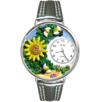 Sunflower Watch in Silver (Large)