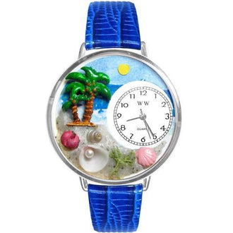 Palm Tree Watch in Silver (Large)