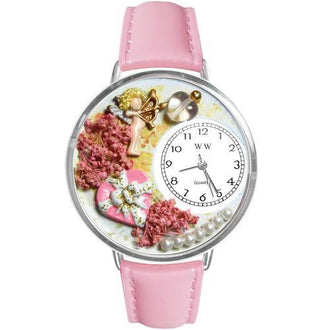 Valentine's Day Watch (Pink) in Silver (Large)