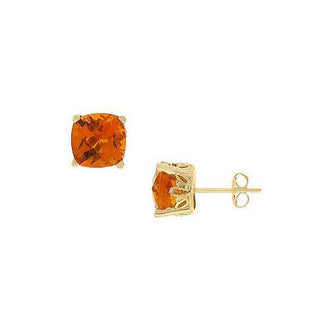 Citrine Earrings : 14K Yellow Gold - 2.25 CT TGW