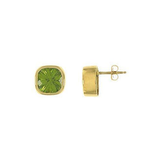 Peridot Earrings : 14K yellow gold - 3.00 CT TGW