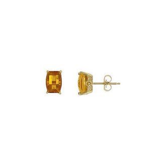 Citrine Earrings : 14K Yellow Gold - 1.00 CT TGW