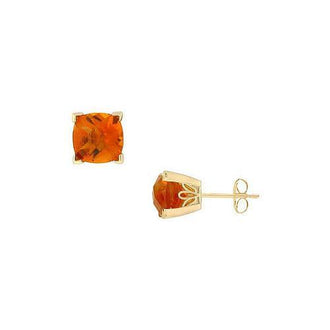 Citrine Earrings : 14K Yellow Gold - 1.33 CT TGW