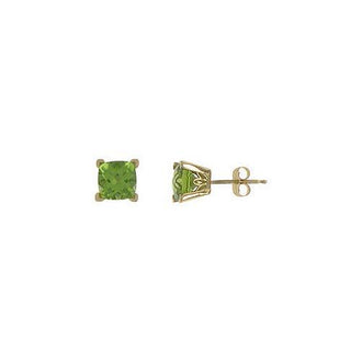 Peridot Earrings : 14K Yellow Gold - 1.25 CT TGW