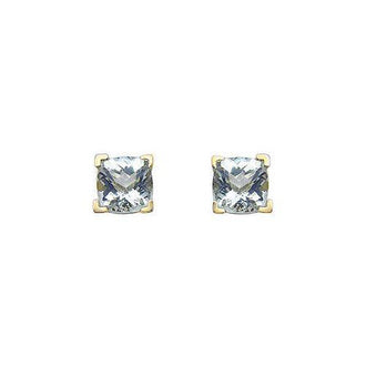 Aquamarine Earrings : 14K Yellow Gold - 1.25 CT TGW